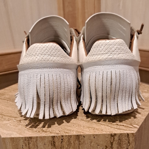 Esse ut Esse White Leather Fringe Sneakers EU 40 US 10 - Picture 4 of 14